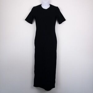 Simon Miller Minimalist Ribbed Maxi Dress Womens Size 2 Small Black Cotton Blend